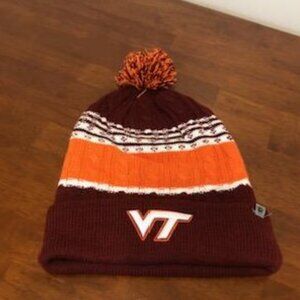 Virginia Tech Pre-Owned Unisex Knitted Boho Pom Pom Beanie Hat Pre-Owned.